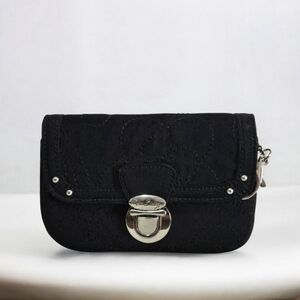 Vera Bradley Pushlock Flap ID Wallet In Black-EUC